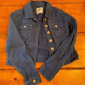 Justice size 14 bright blue jean jacket